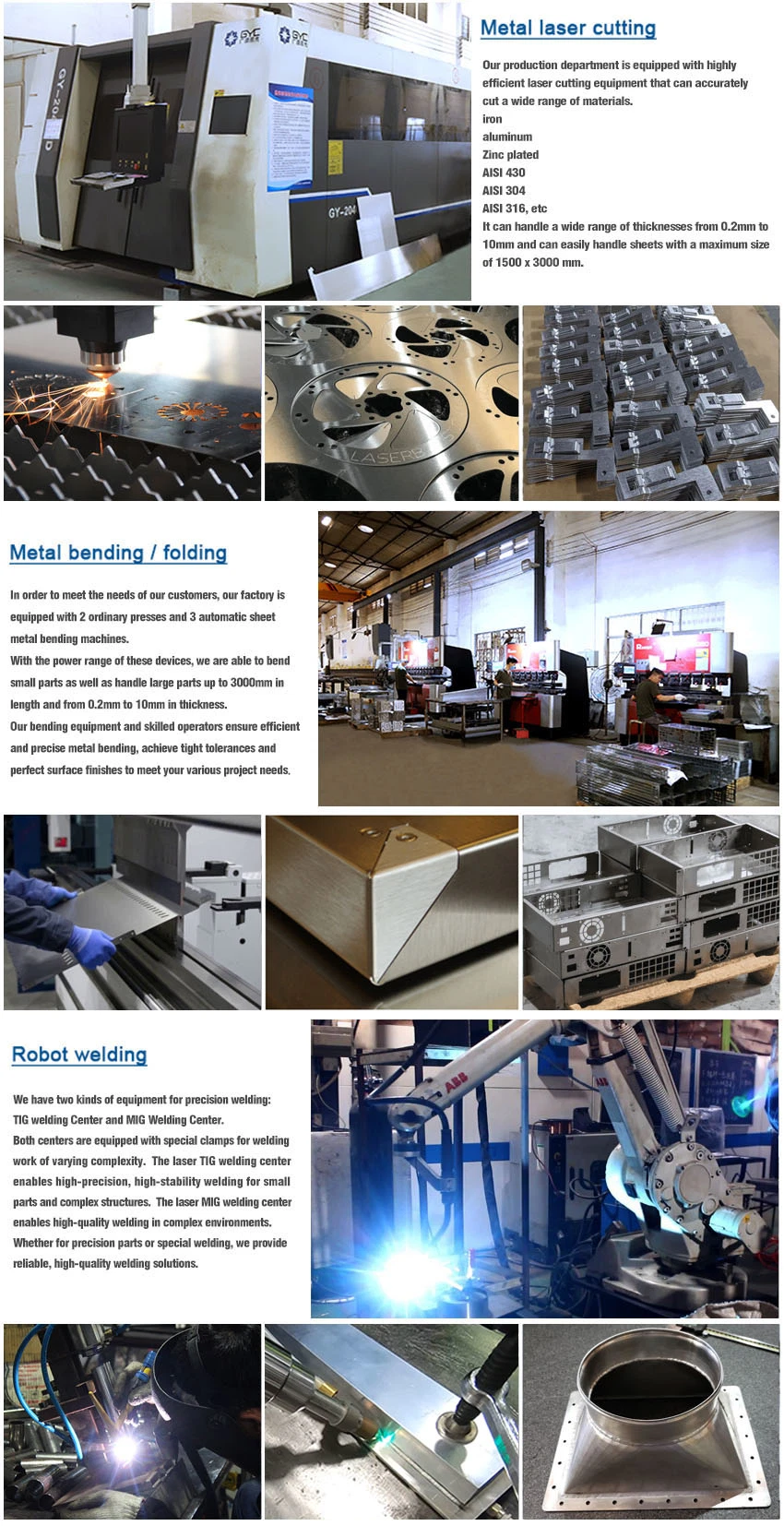 Custom Laser Cutting Metal Bending Anodized Stainless Steel Aluminum Sheet Metal Fabrication